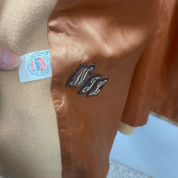 Jackie Stuart Juniors Wm’s Sz Sm Tan Wool Fur Collar Lined Tie Long Dress Coat - Picture 9 of 9